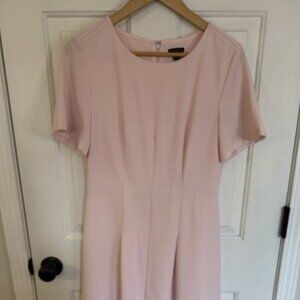 Ann Taylor Dress Size 4 Pale Pink Easter Church Wedding Modest Slim Stretch